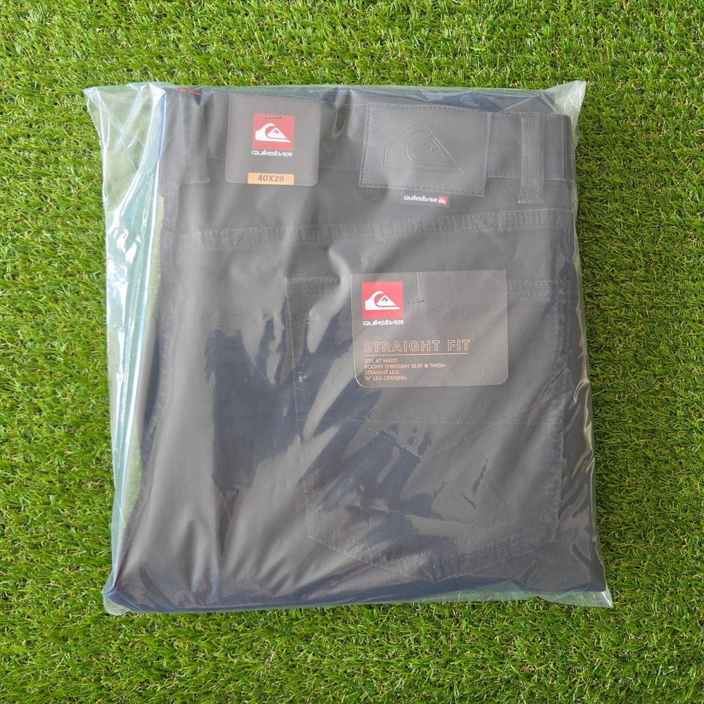 Quiksilver Straight Fit 40x29 Men's Stretch Waist 5 Pocket Jeans Jet Black - Picture 4 of 8